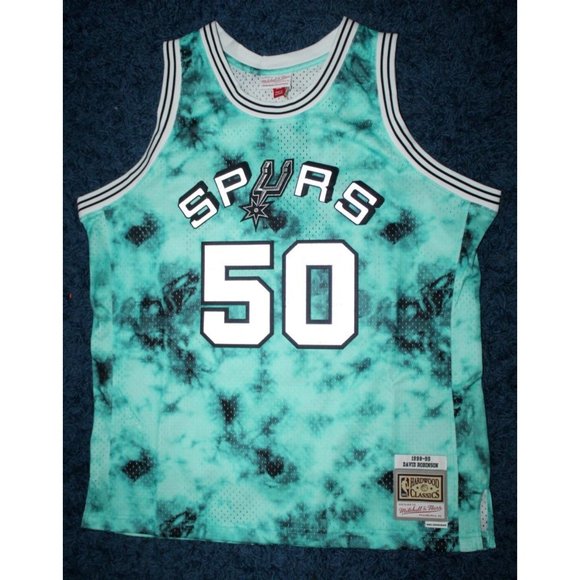 MITCHELL & NESS 1998-99 San Antonio Spurs David Robinson Galaxy Mens Sz XL $150